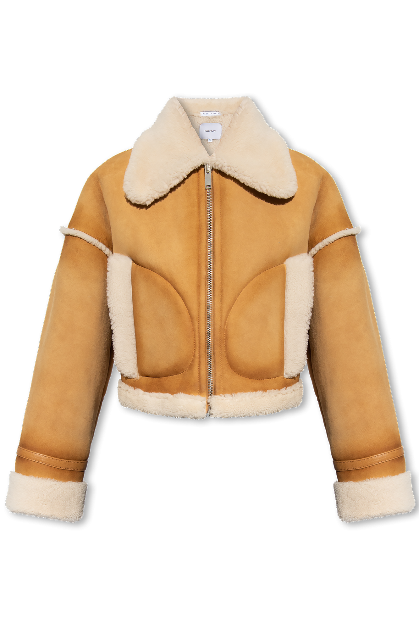 ジャケット HALFBOY Short sheepskin with shearling collar Shearling Short Jacket HALFBOY Short Sheepskin With